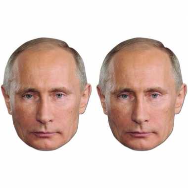 2x kartonnen maskers president rusland
