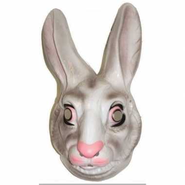 Plastic konijnen masker voor volwassenen