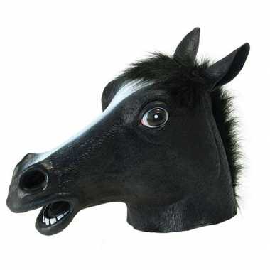 Rubber masker zwarte paarden kop