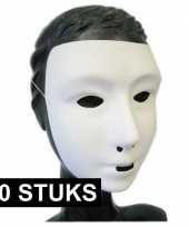 10x feest grimeer masker wit