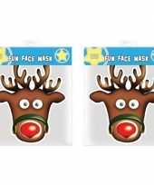 2x kerst rudolph maskers
