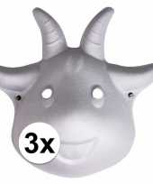 3x dierenmasker geit met elastiek
