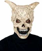 Duivel schedel met hoorns horror masker van latex