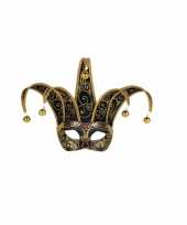 Handgemaakt decoratie masker zwart goud