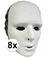 Plastic grimeer maskers 8 stuks