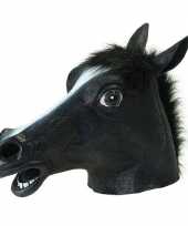 Rubber masker zwarte paarden kop