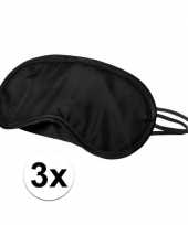 Slaap masker voor de ogen zwart 3x