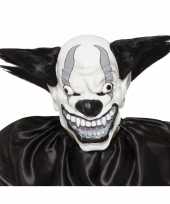 Verkleed enge clown masker zwart voor volwassenen