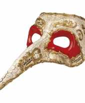 Wit venetiaans snavel masker voor heren